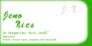 jeno nics business card